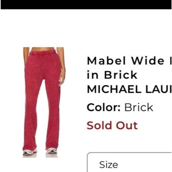 Michael Lauren Pants - Michael Lauren Mabel Brick Red Pants- Medium Wide Leg Ab